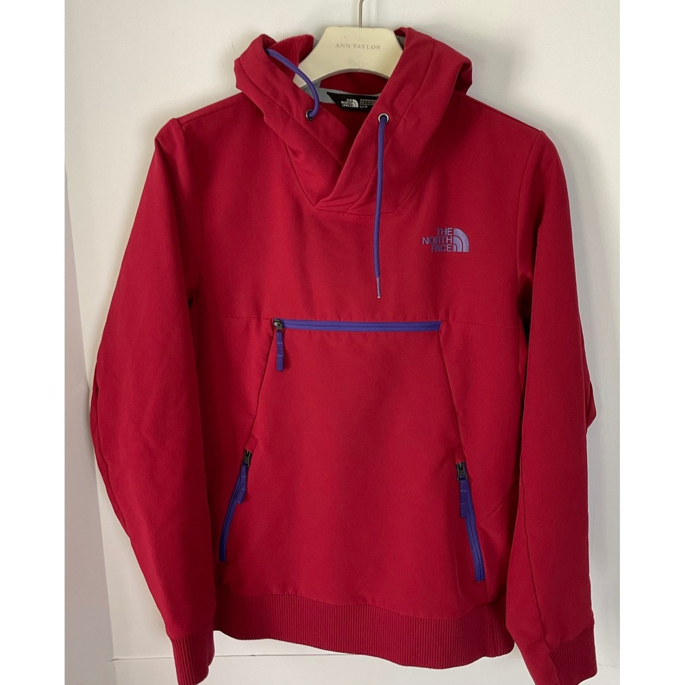 The North Face Womens XS Red Anorak Pullover Hoodie Fleece Lined NF0A47B9 SP19